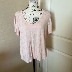 Banana Republic Malibu Short Sleeve Tee, Pink Polka Dot, XL